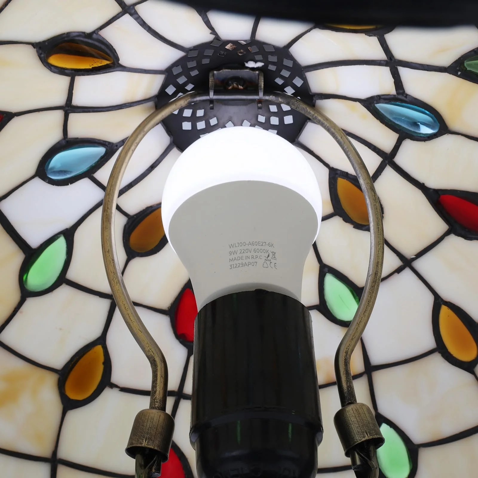 Настільна лампа Alpinaluz Tiffany Style E27 Бронзова латунь, фото №9