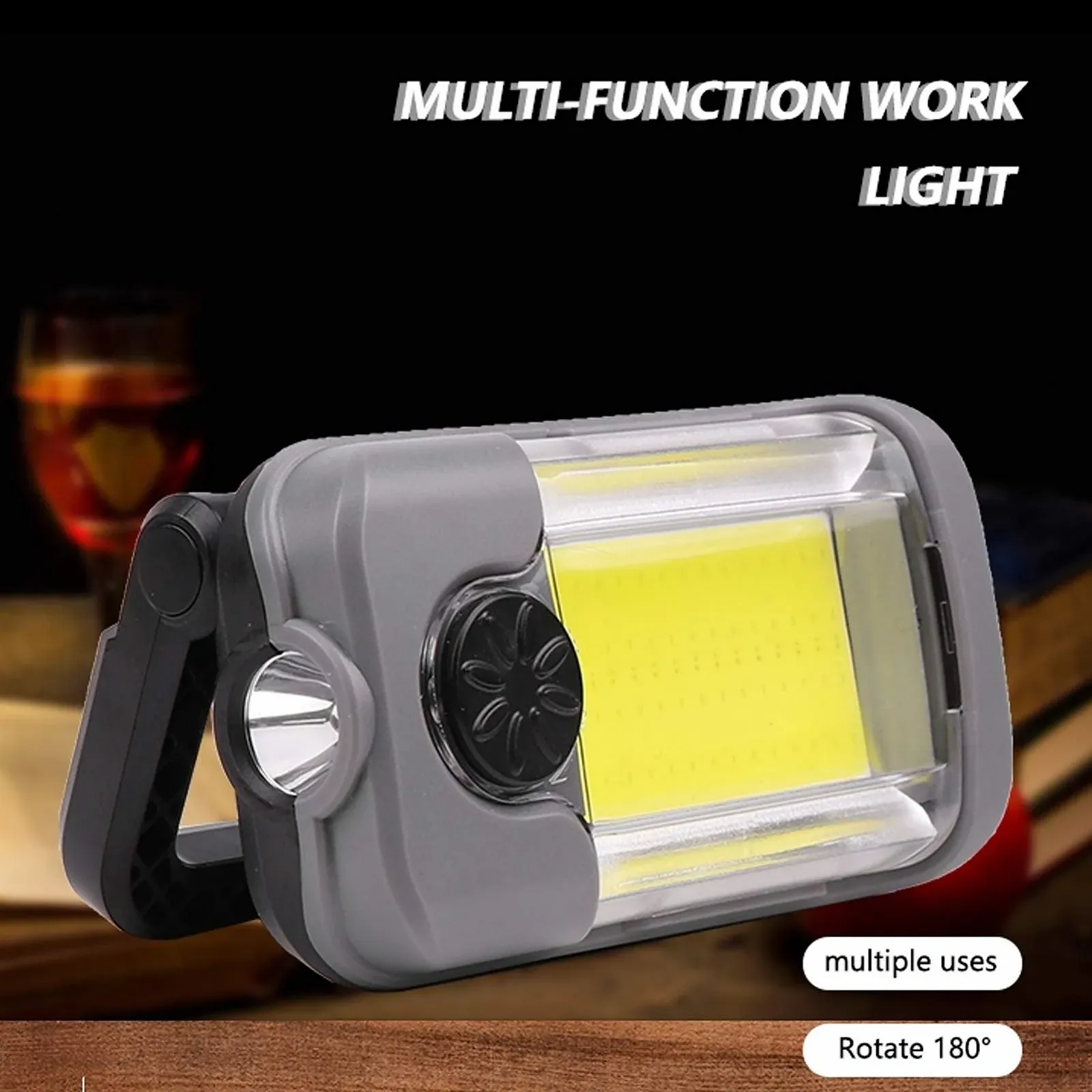 Фонарь Pilipane XPG Cob Рабочий фонарь USB Перезаряжаемый фонарь Складной фонарь Аварийный кемпинговый фонарь Портативный фонарь для приключений на открытом воздухе Кемпинг Пеший туризм Патруль ABS Материал Черный 10.5, фото №5