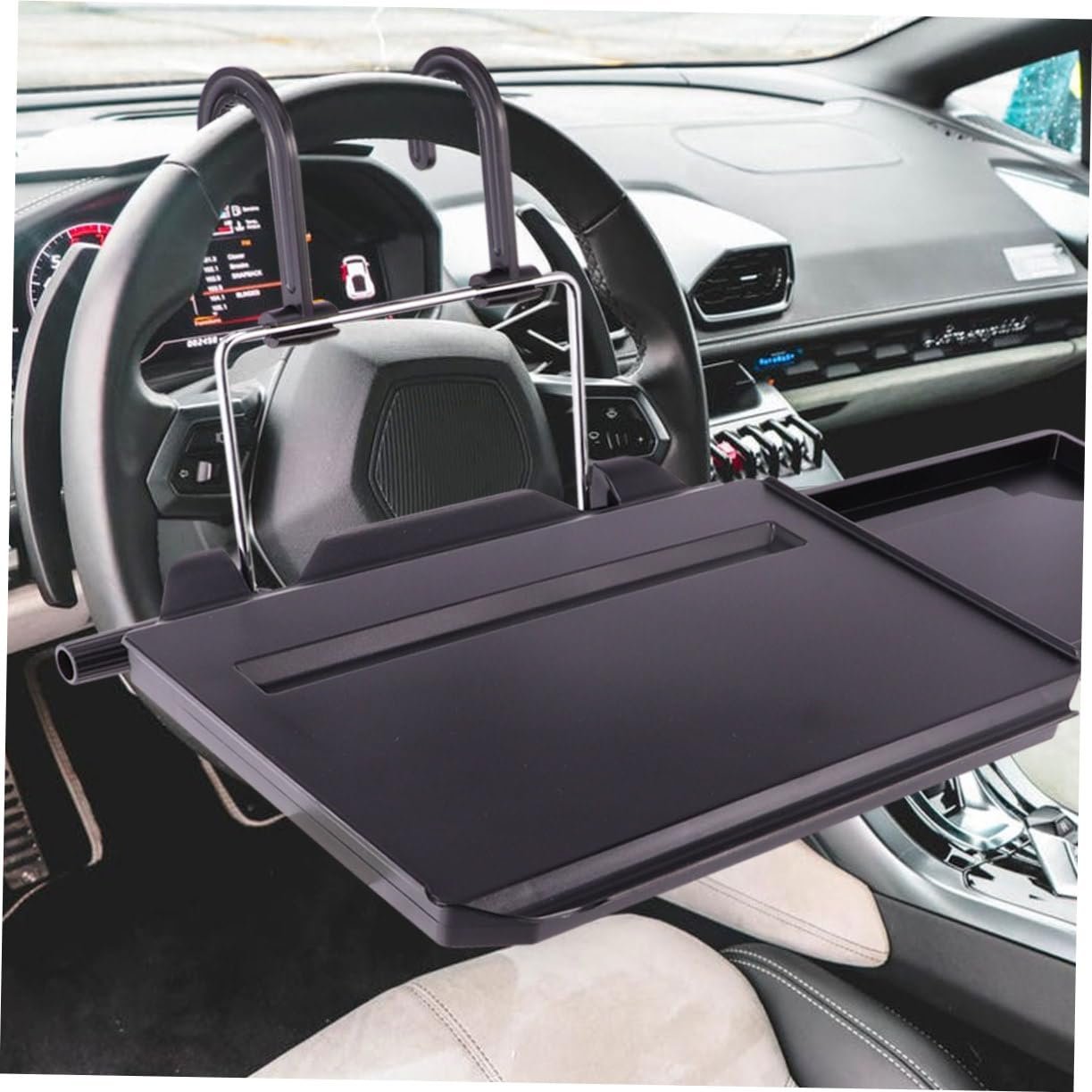 Автомобильный столик Cabilock с подставкой для мыши, прочный PC пластик, органайзер для компьютера, многофункциональный для напитков, закусок, планшета, подходит для крепления на руль и заднее сиденье, фото №3 Автомобильный столик Cabilock с подставкой для мыши, прочный PC пластик, органайзер для компьютера, многофункциональный для напитков, закусок, планшета, подходит для крепления на руль и заднее сиденье, фото №3
