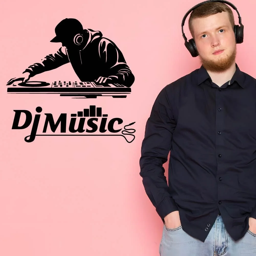 Настінна наклейка SUPERDANT DJ Music Чорний, фото №3