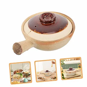 Кастрюля для тушения Керамическая С ручкой Термостойкая Традиционная Подходит для посудомоечной машины synthetic.ua - Фото 1