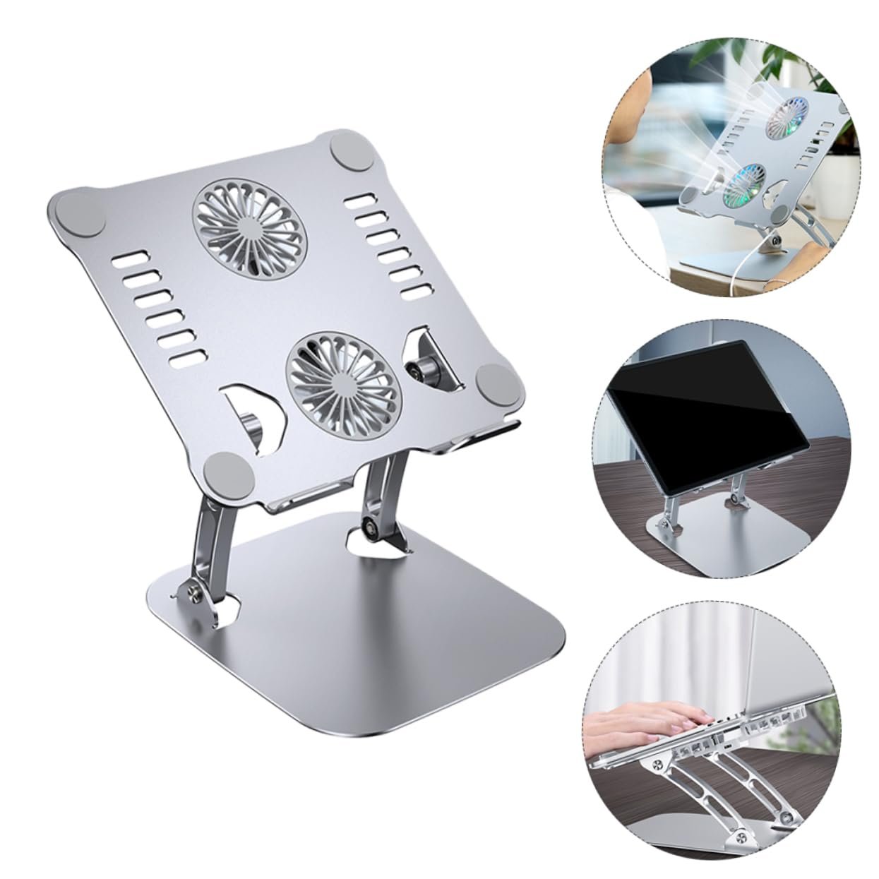 Регульована підставка для ноутбука Vaguelly з алюмінієвого сплаву, легка підставка для планшета для відведення тепла, фото №4 Регульована підставка для ноутбука Vaguelly з алюмінієвого сплаву, легка підставка для планшета для відведення тепла, фото №4