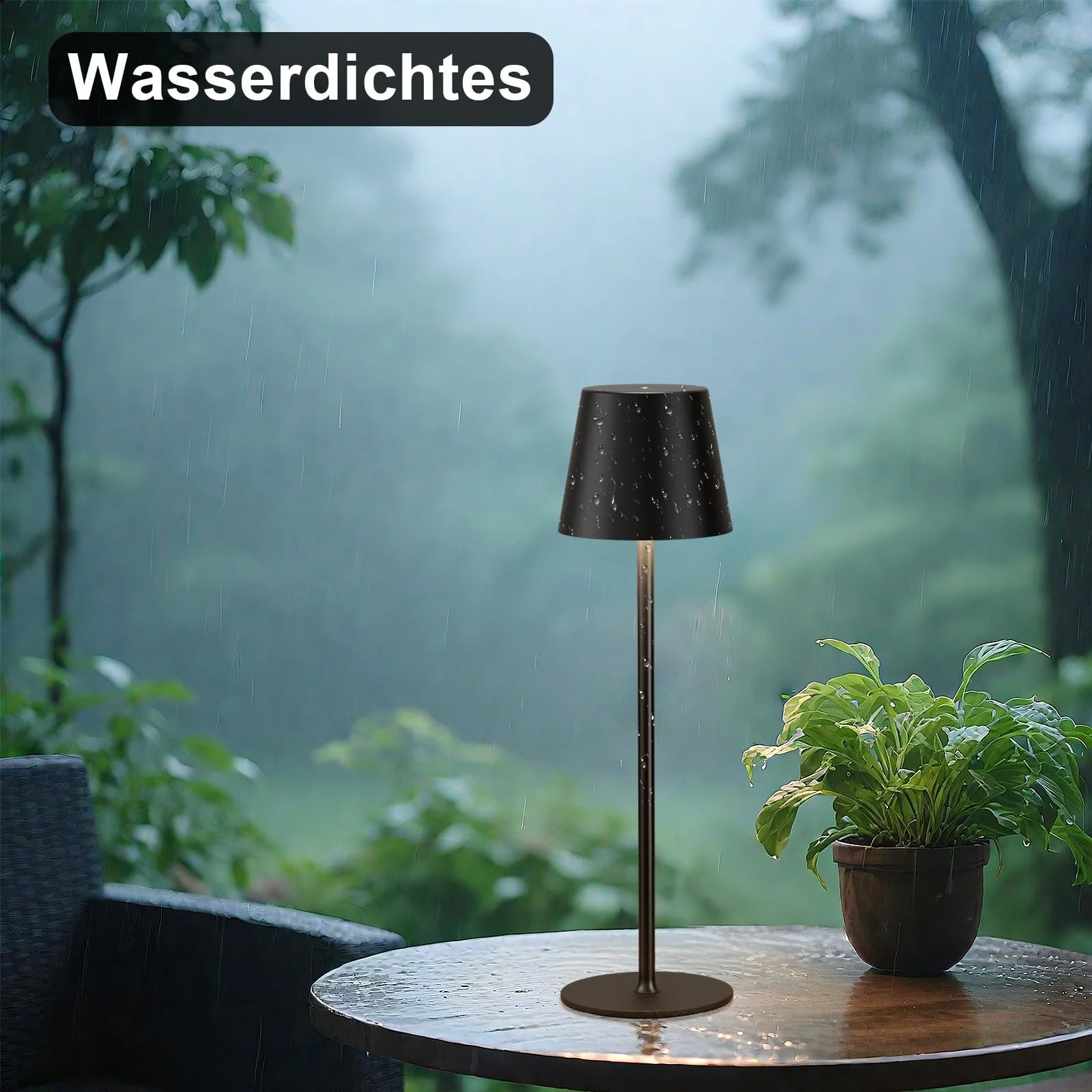 Настільна лампа PreeOtti LED Бездротова Акумуляторна USB-C Чорна, фото №5