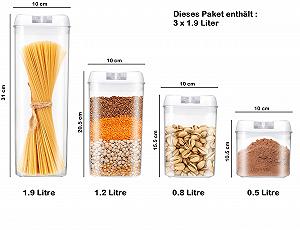 Ємності для зберігання з кришкою 3 шт. 1.9 л BPA-Free White synthetic.ua - Фото 1