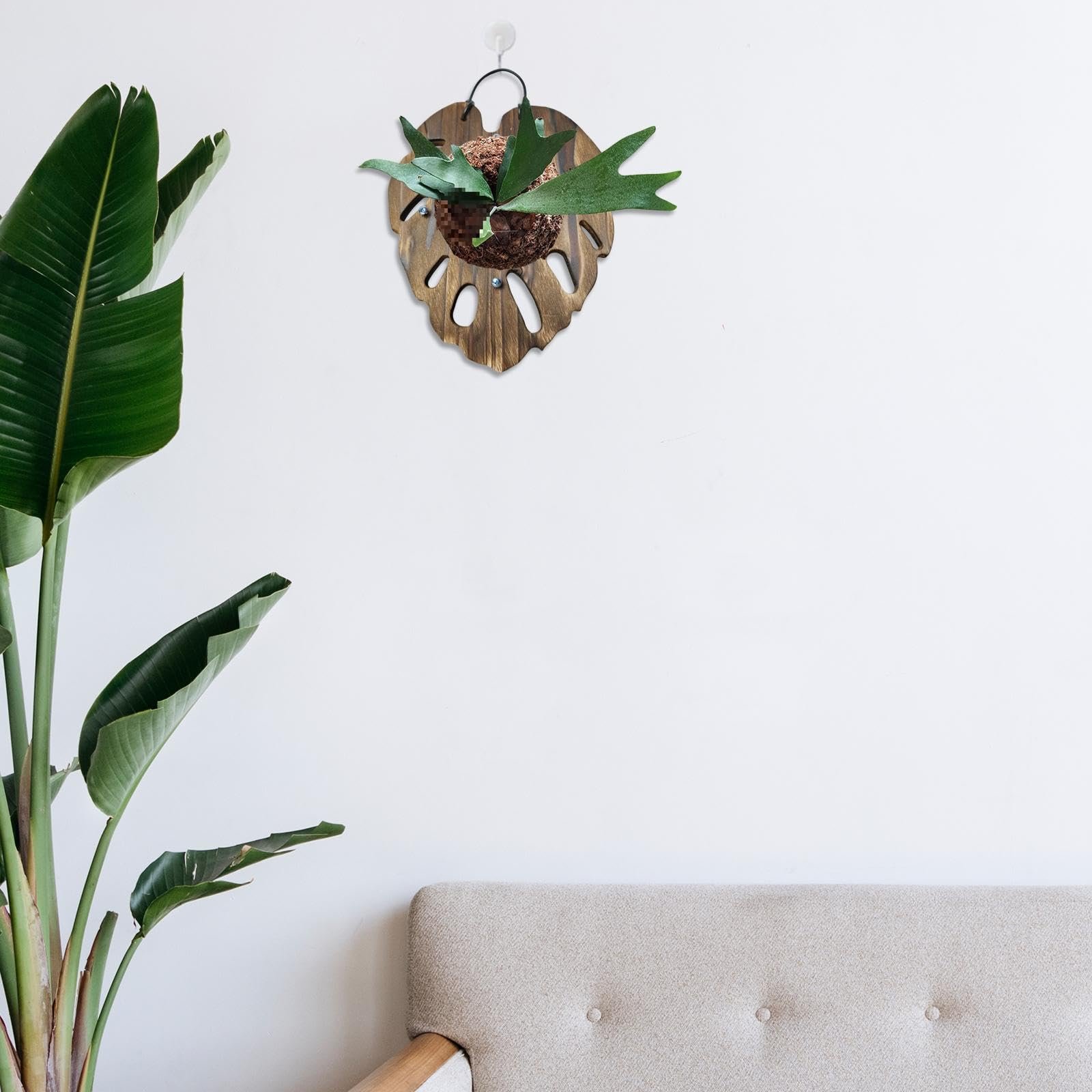 Настінне кашпо perfk із тримачем для папороті дерев'яна рама у формі листка, фото №4