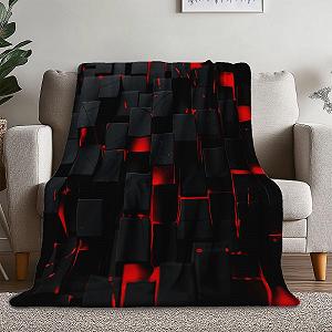 Покривало 3D для дивану Kuscheldecke, чорна м'яка мікрофібра - Фото 1