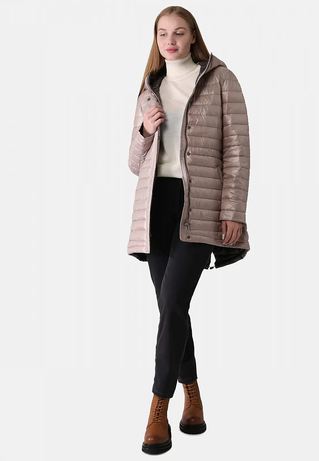 Легкое стеганое пальто с капюшоном для женщин ppep, фото №2