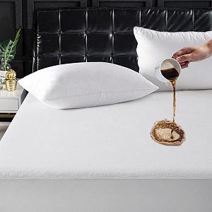 Наматрасник Queen Size TASTELIFE, 100% водонепроницаемый, хлопковый махровый наматрасник, простыня на резинке глубиной от 8 до 21 дюймов, без винила, моющийся, дышащий и мягкий, 1 штука - Фото 1