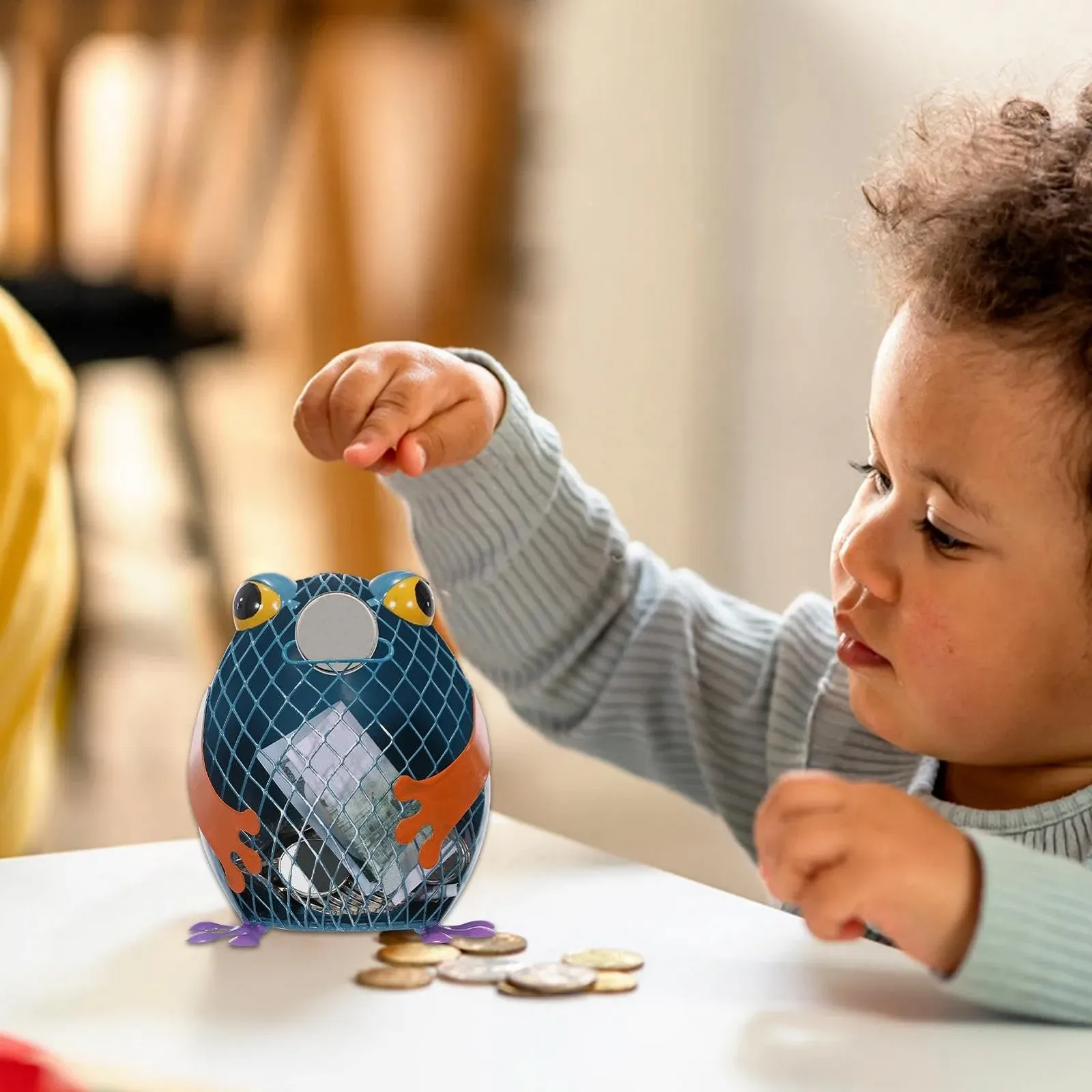 Скарбничка Залізна статуетка Тварини Кіт Жаба з гумовою пробкою, фото №2