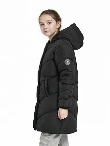 Зимняя куртка с капюшоном Sunny Sprout для девочек - длинная утепленная куртка с ветрозащитными рукавами для детей synthetic.ua - Фото 1