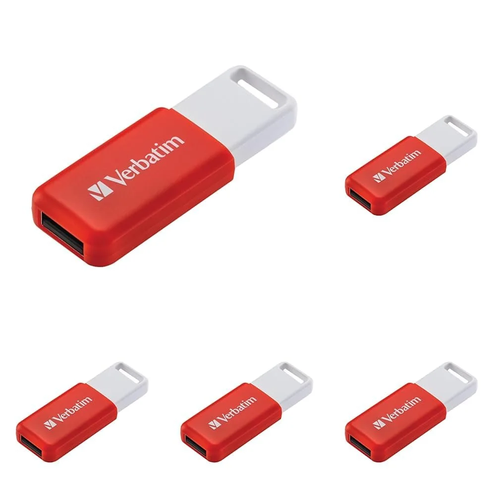 USB-флеш-накопичувач Verbatim DataBar 16GB USB 2.0 Red (Pack of 5), фото №1 USB-флеш-накопичувач Verbatim DataBar 16GB USB 2.0 Red (Pack of 5), фото №1