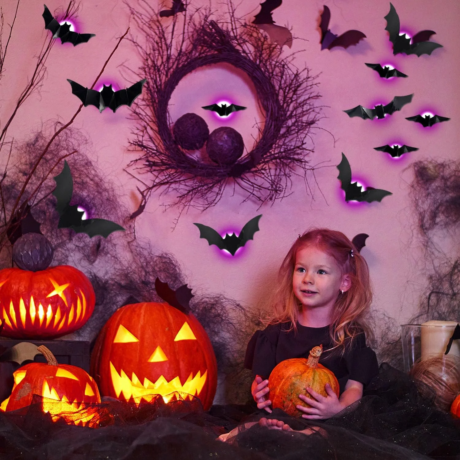 Набір LED наклейок Bat 24 шт. Purple, фото №6