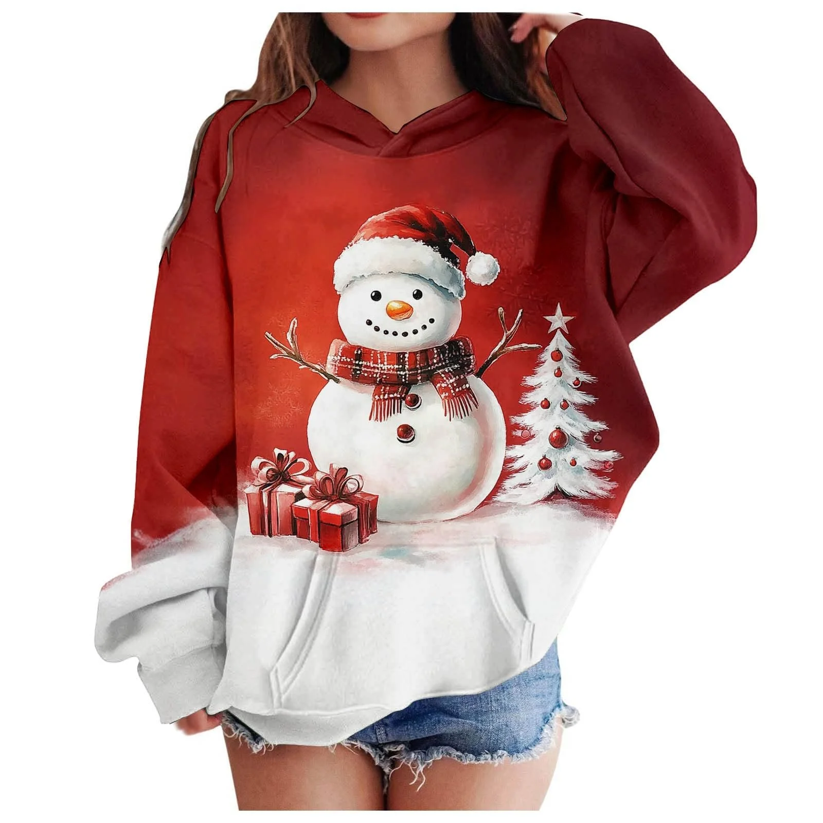 Рождественский джемпер для девочек 158 - Толстовки для девочек с графическим принтом букв, пуловеры с длинными рукавами, повседневный мягкий пуловер, фото №1