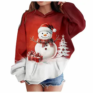 Рождественский джемпер для девочек 158 - Толстовки для девочек с графическим принтом букв, пуловеры с длинными рукавами, повседневный мягкий пуловер - Фото 1