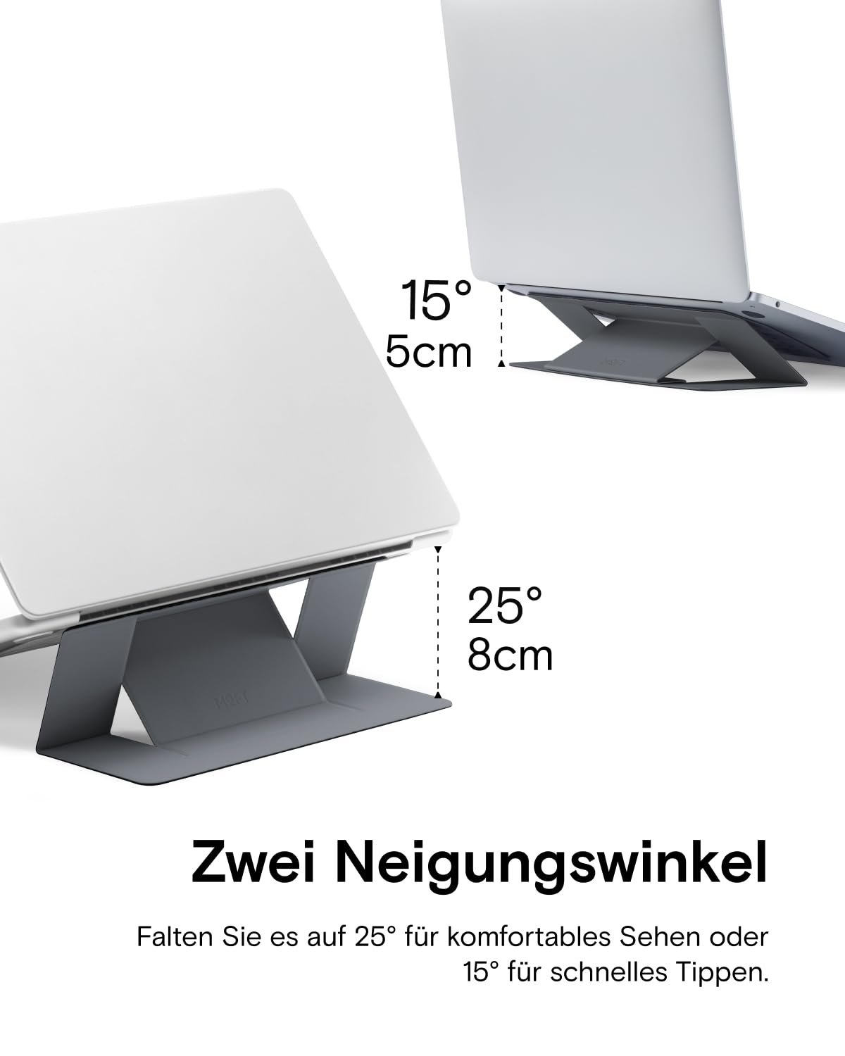 Подставка для ноутбука MOFT, складная подставка для ноутбука с 2 регулируемыми углами, улучшает осанку, совместима с MacBook Air, MacBook Pro 11 - 16 дюймов, самоклеящаяся, серая, фото №5