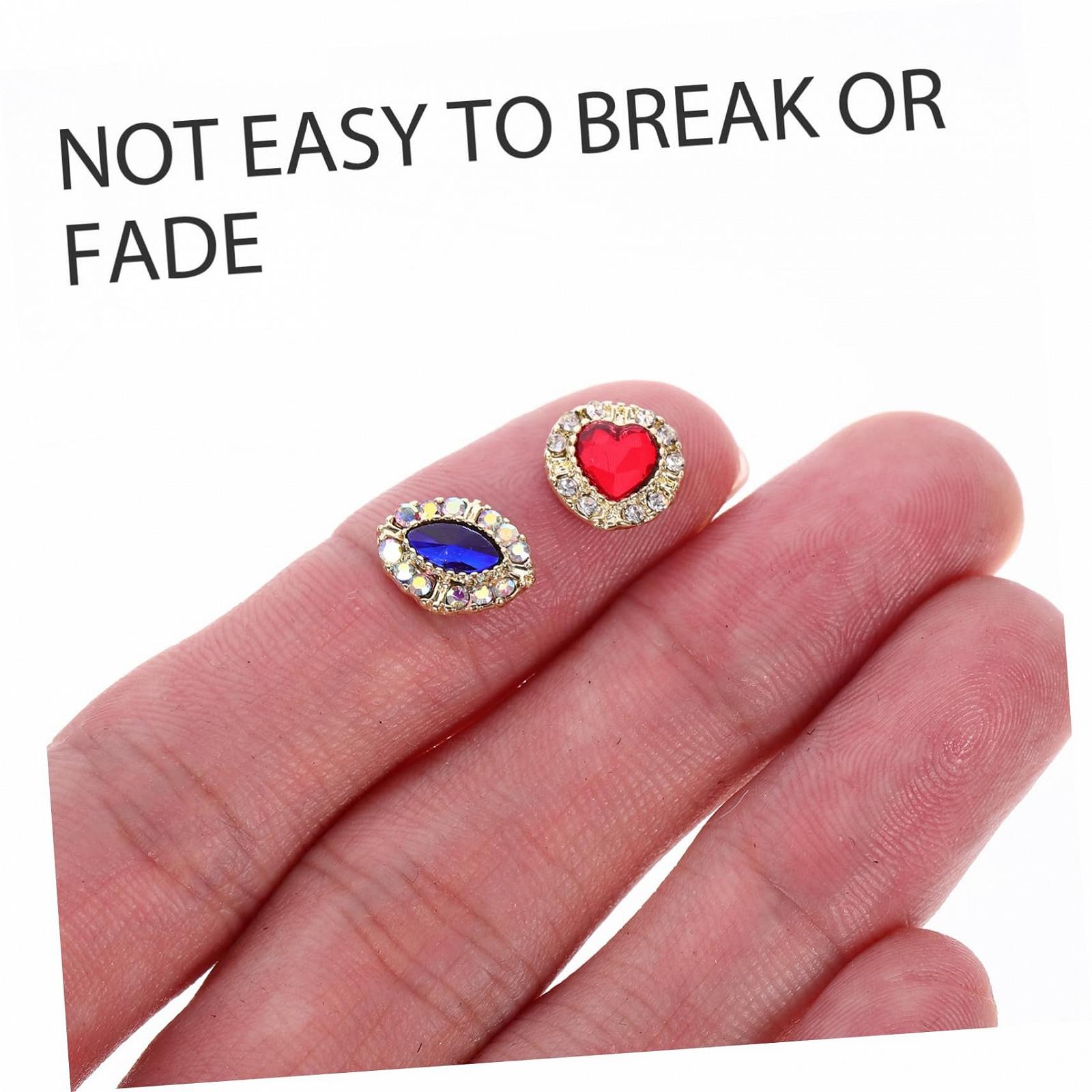 Подвеска для ногтей Сердце, цинковый сплав, 3D, 10 штук, фото №7