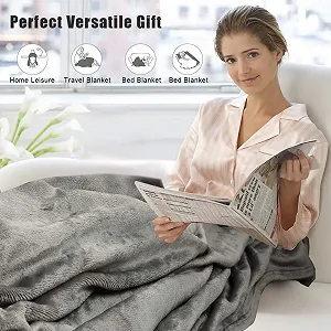 Пухнаста Покривало Einfeben 220 x 240 см, високоякісна суперм’яка флісова Покривало як покривало для дивана або вітальні synthetic.ua - Фото 1