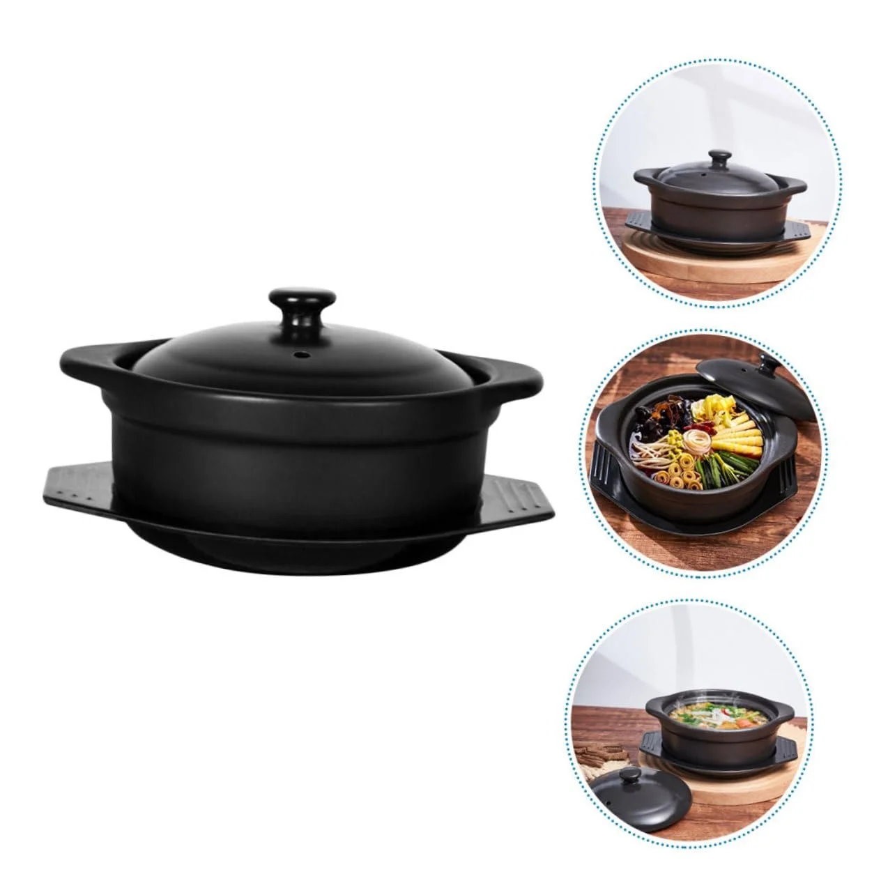 Кастрюля VALICLUD керамическая с крышкой термостойкая, фото №7