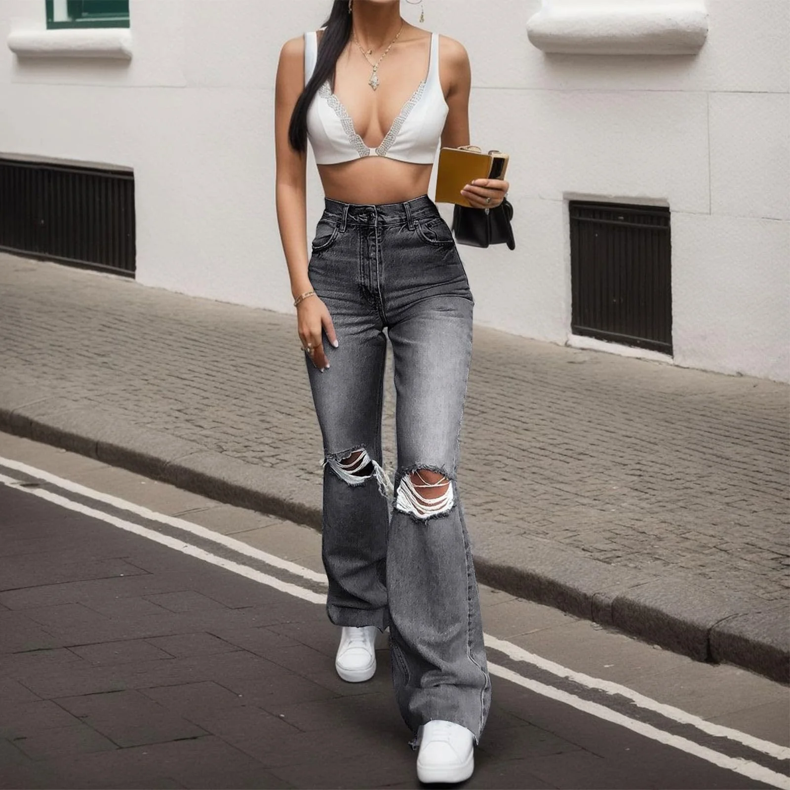 Джинси Жіночі Кльош з Високою Посадкою, фото №3