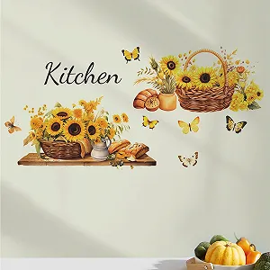 Купити Настінна наклейка Kitchen Sunflowers Самоклеюча 30x60 см 2 шт. - Фото 1 Настінна наклейка Kitchen Sunflowers Самоклеюча 30x60 см 2 шт. - Фото 1