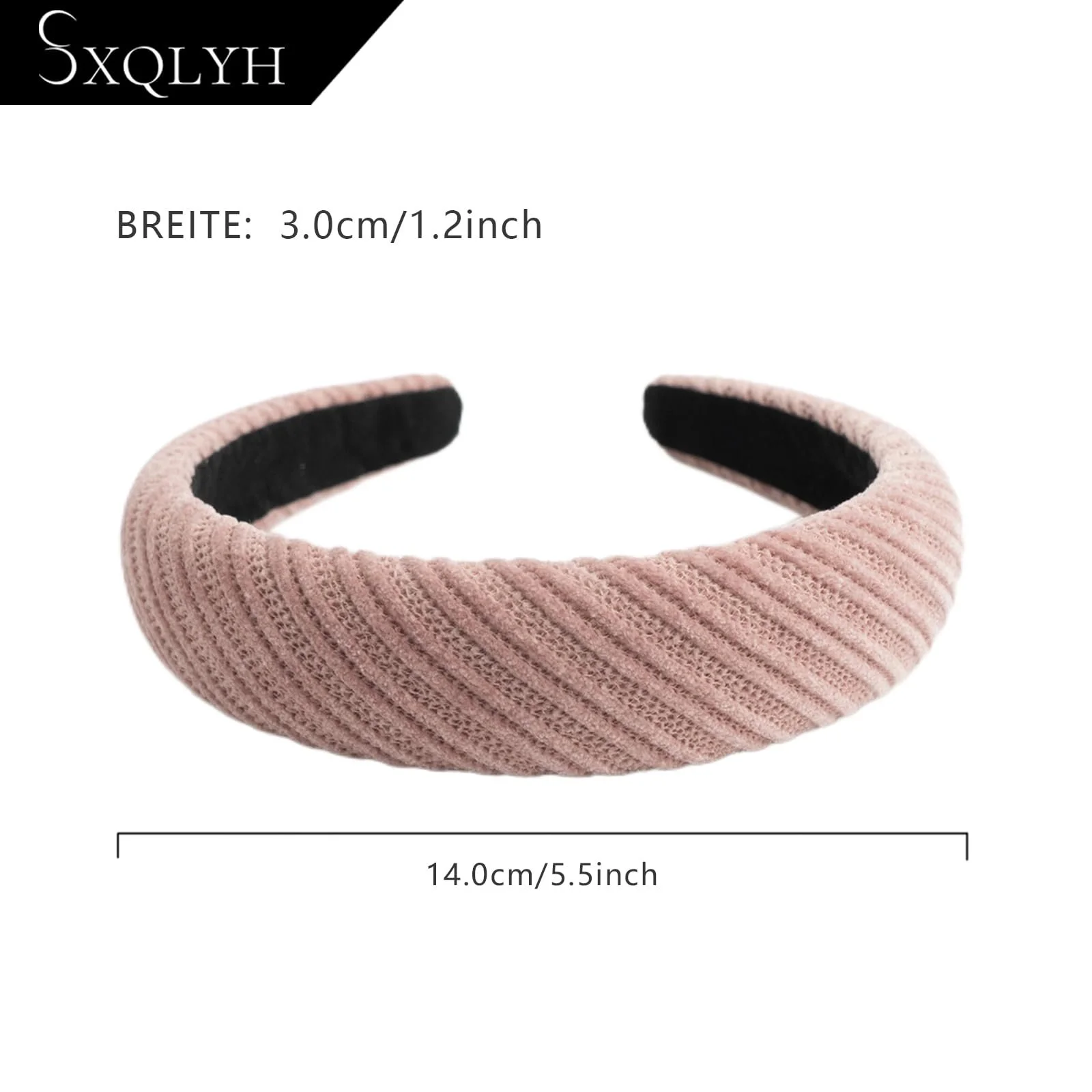 Обруч для волосся Вельветовий М'який Рожевий, фото №4