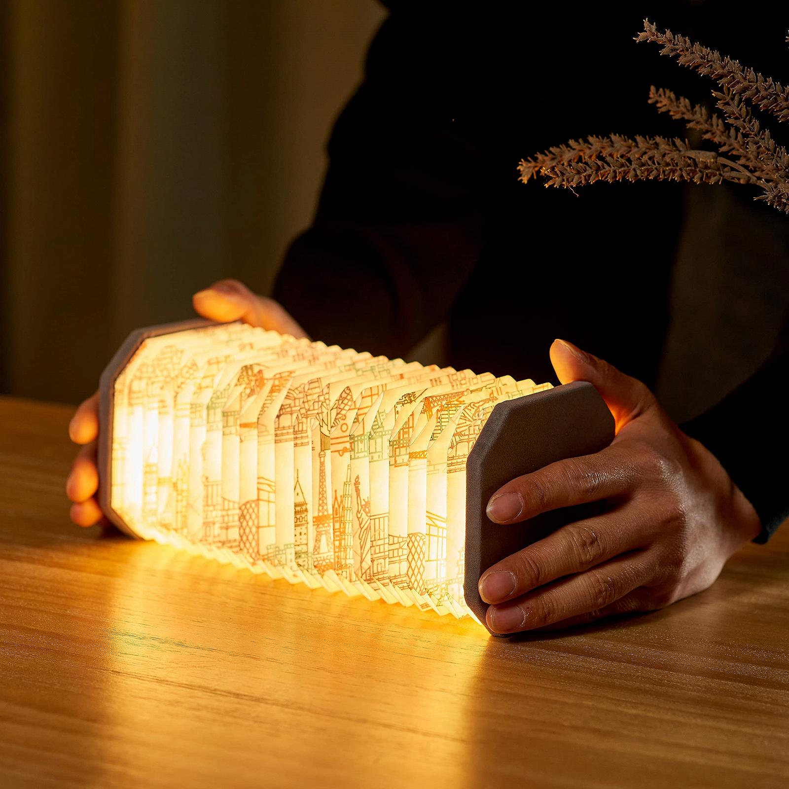 Настільна лампа Gingko Velvet Accordion Lamp Оксамит Grey Landmark (Сірий), фото №3