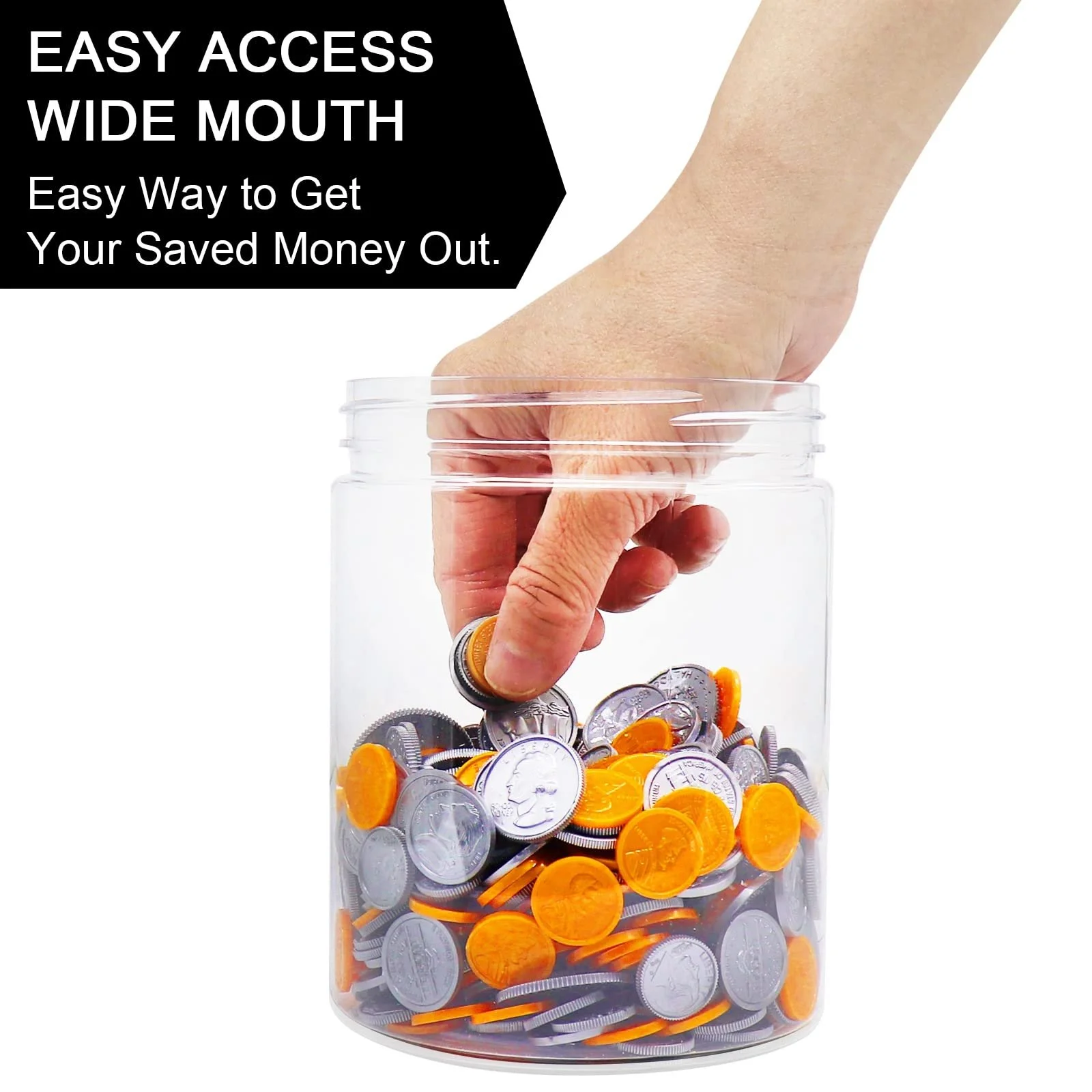 Скарбничка велика прозора пластикова для монет, фото №6