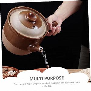 Горшок глиняный TOYANDONA с крышкой китайский малый для трав и супа synthetic.ua - Фото 1