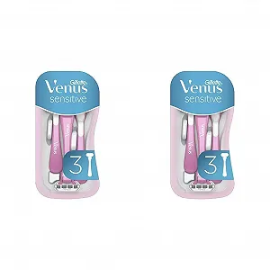 Одноразовая бритва женская Gillette Venus Sensitive 3 бритвы с лезвиями Comfort (упаковка из 2 шт) - Фото 1