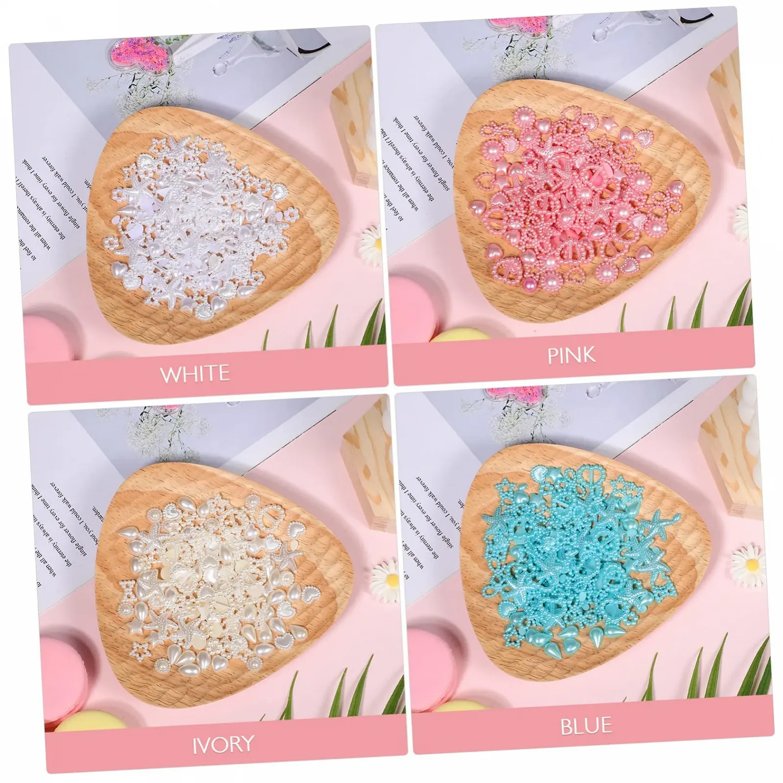 Украшения для ногтей Healvian, пластиковые, 3D эффект, сердце, звезда, бант, подсолнух, круглые жемчужины, сияющие, фото №8