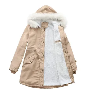 Женское зимнее пальто GITVIENAR с капюшоном synthetic.ua - Фото 1