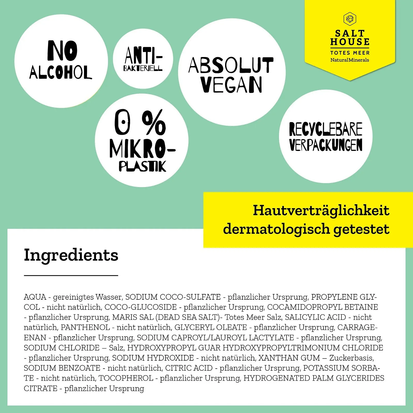 Гель для умывания Salthouse Natural Minerals Anti-Pimple, для мягкого и глубокого очищения пор, с салициловой кислотой, 200 мл, фото №6