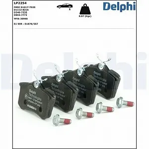 Комплект тормозных колодок дискового тормоза DELPHI LP2254 для AUDI CITROËN MG PEUGEOT RENAULT synthetic.ua - Фото 1