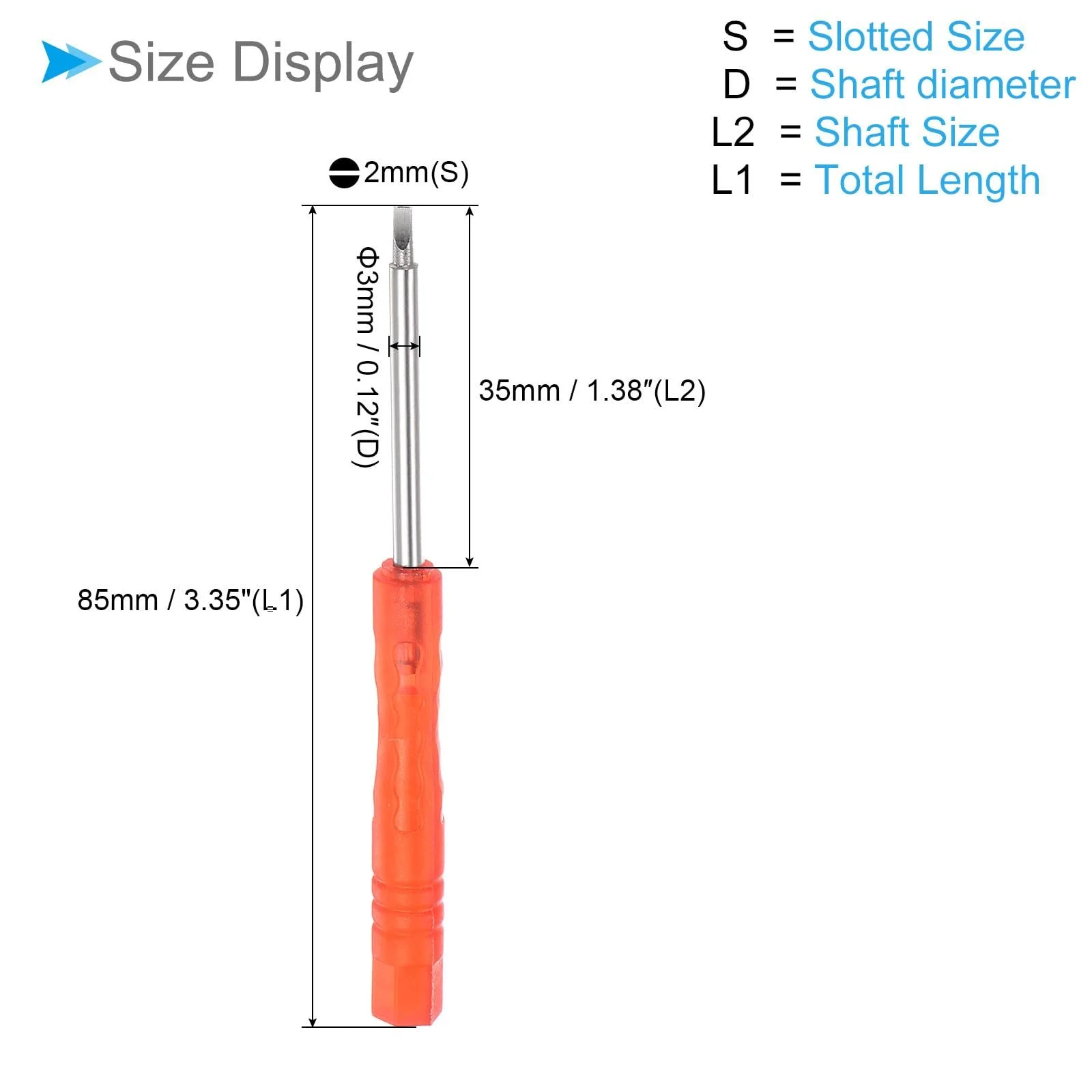 Викрутка плоска 2 мм 85 мм 10 шт сталь S2 з нековзною рукояткою червона, фото №2