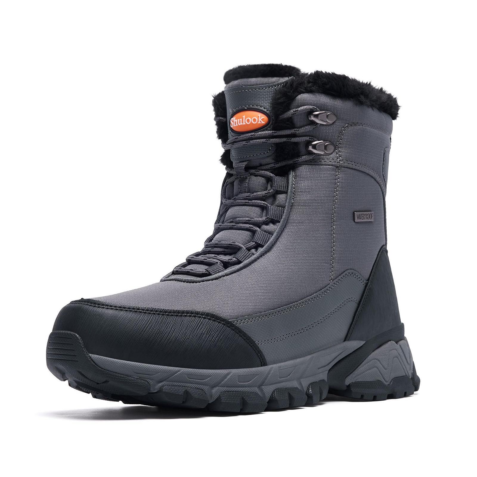 Ботинки SHULOOK Winter Waterproof Warm Lined Snow Непромокаемые Зимние Ботинки Высокие Мужские Для Походов Работы Кемпинга, фото №1