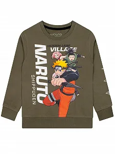 Свитшот Naruto Детский с длинными рукавами Аниме для мальчиков Хлопковый пуловер для детей от 5 до 13 лет - Фото 1
