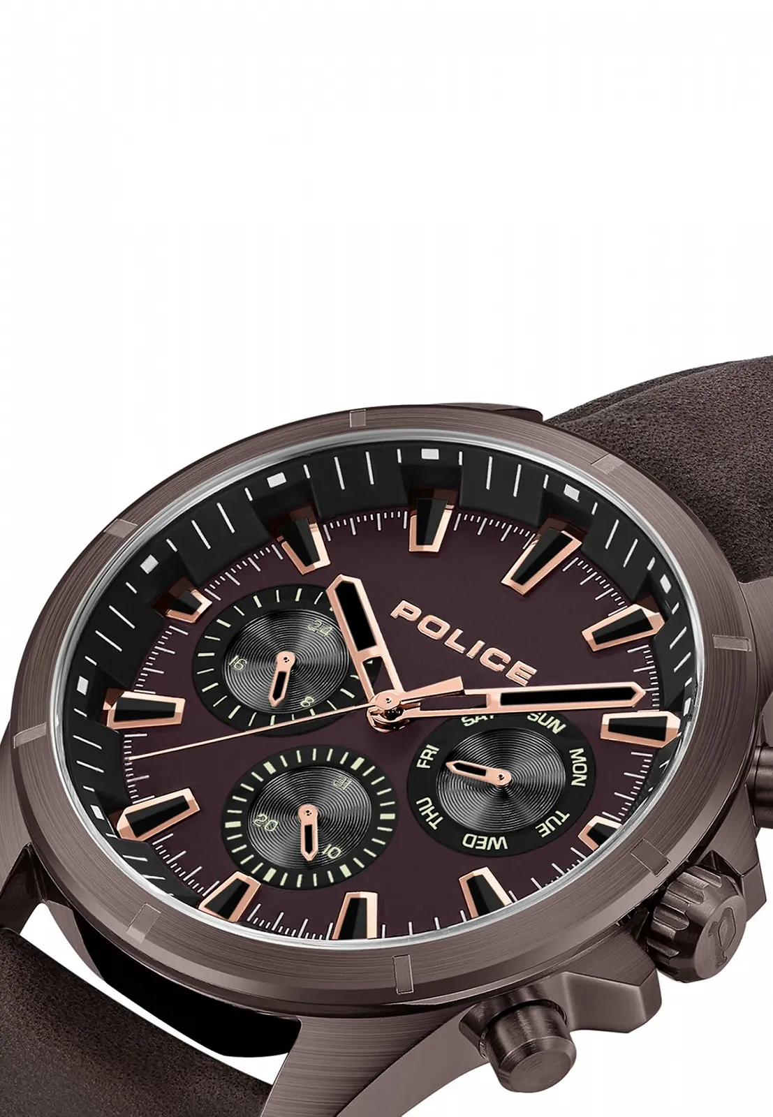 Часы Police Кварцевые Аналоговые Мужские Ремешок Кожаный PEWJF0005802 Коричневый Modern, фото №3