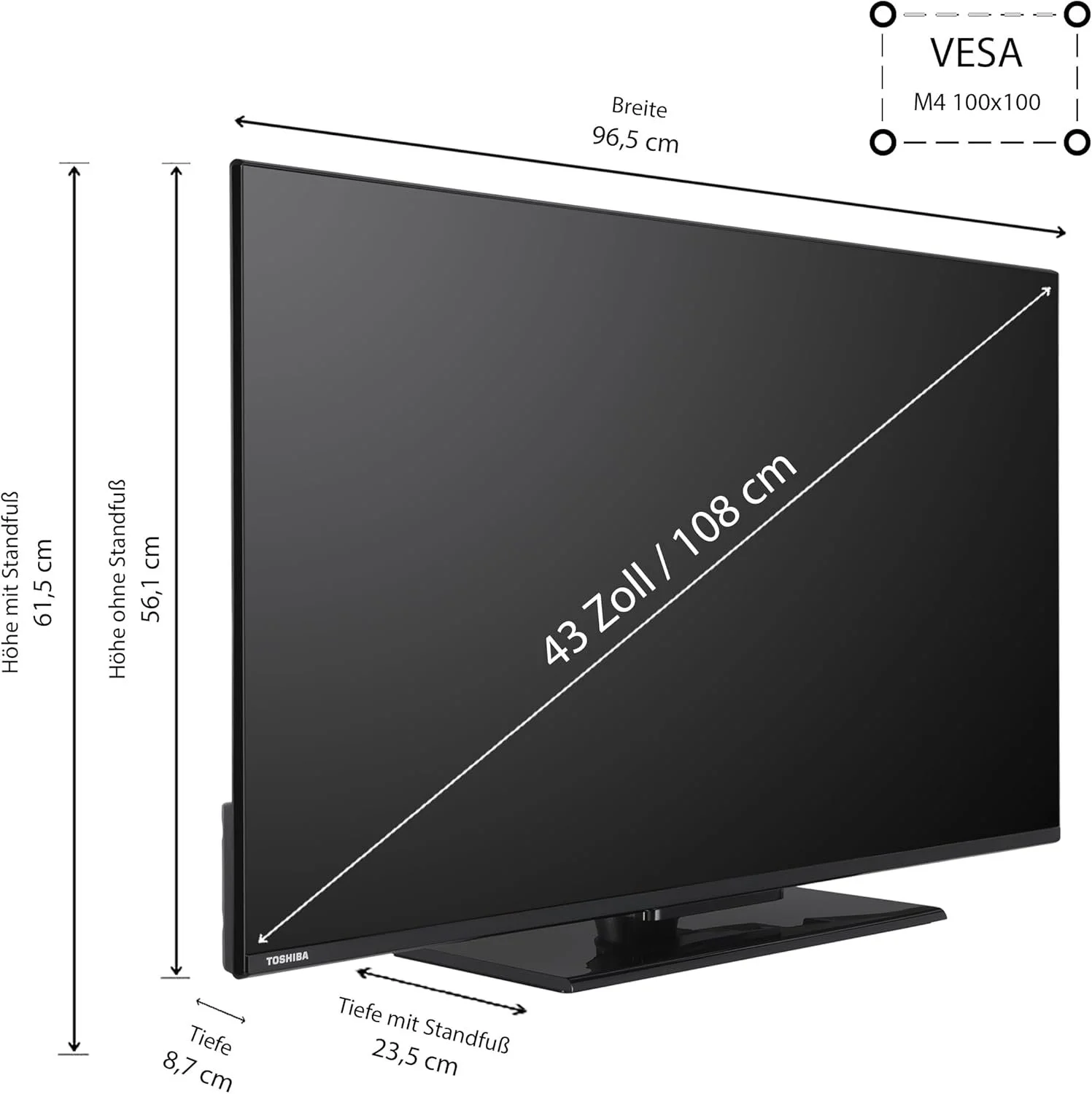 Телевизор 43" Toshiba 43UV3463DAW / 4K / 50 Гц / LED / Vidaa / Wi-Fi / T2, фото №2