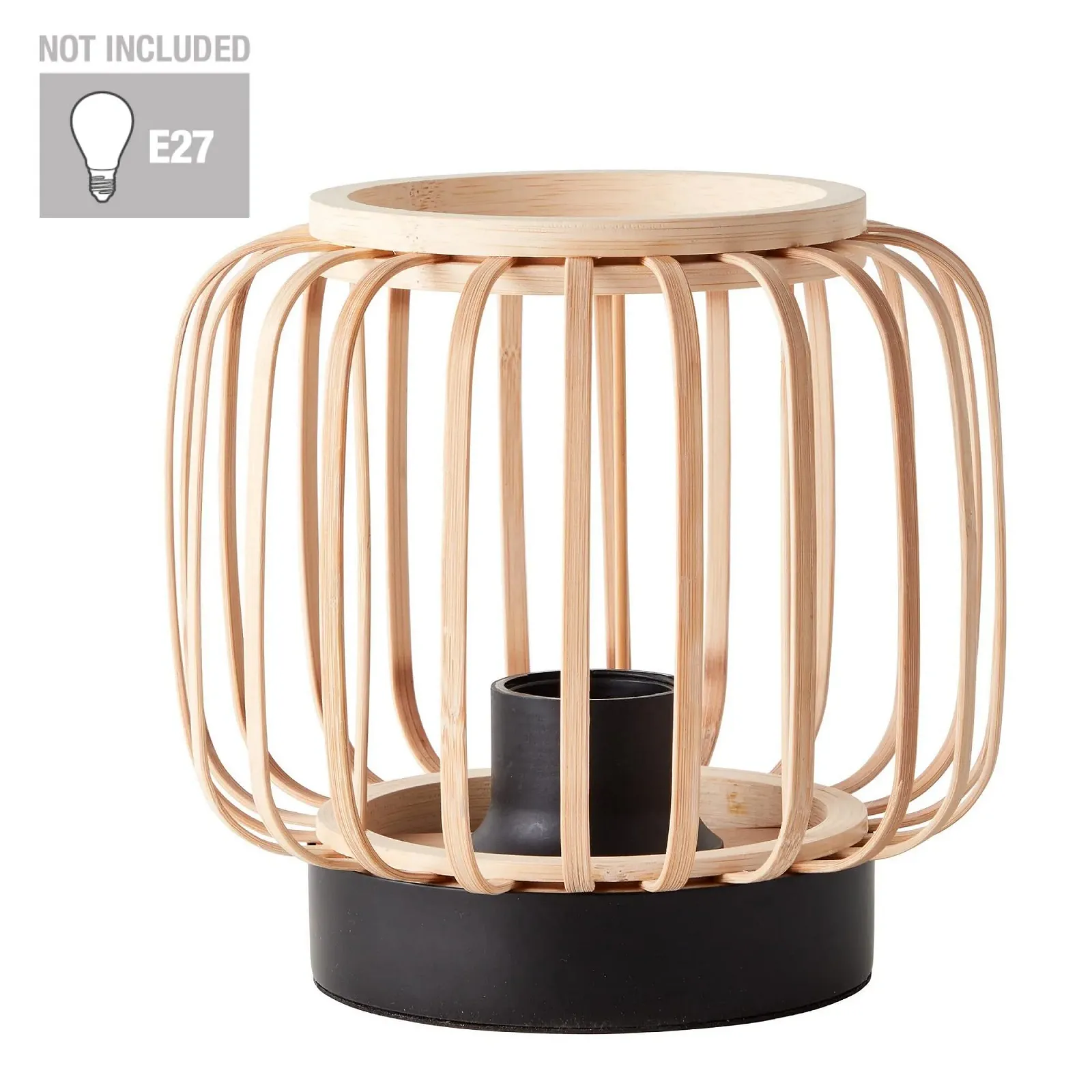 Настільна лампа INSPIRE Pecan 1 x E27 40 Вт 18 см Bamboo Чорний, фото №5