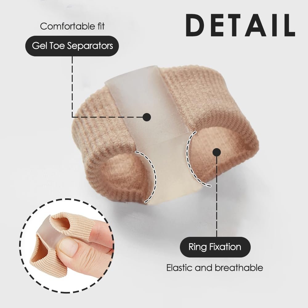 Роздільник для пальців ніг 8 шт Силікон Нейлон Зручний та дихаючий, фото №4