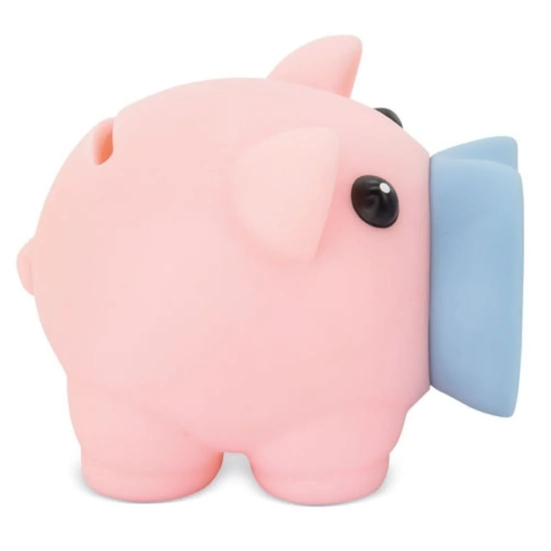 Копилка-поросенок из мягкой резины оригинальная детская Розово-голубая, фото №3