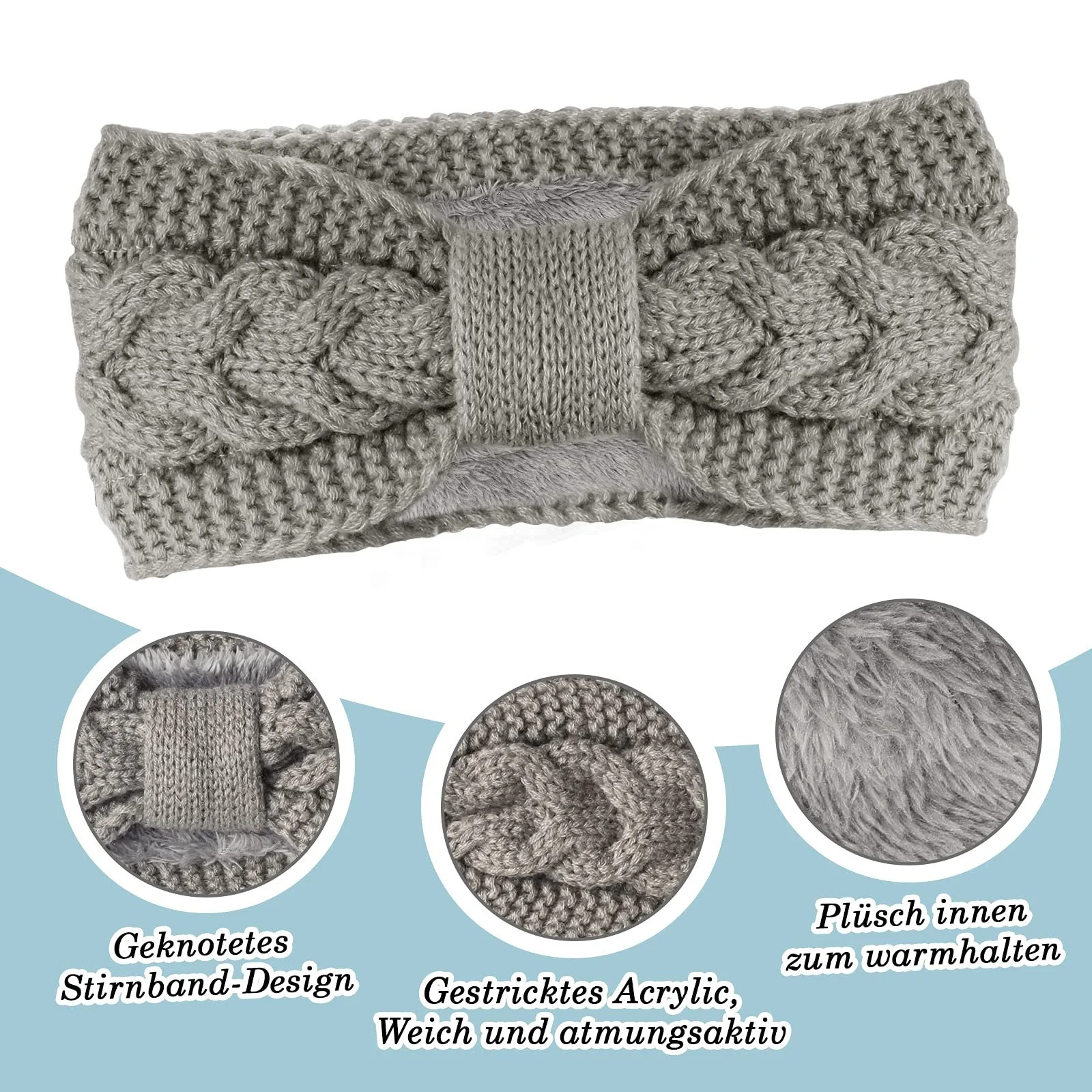 В'язана пов'язка на голову для жінок, фото №2 В'язана пов'язка на голову для жінок, фото №2