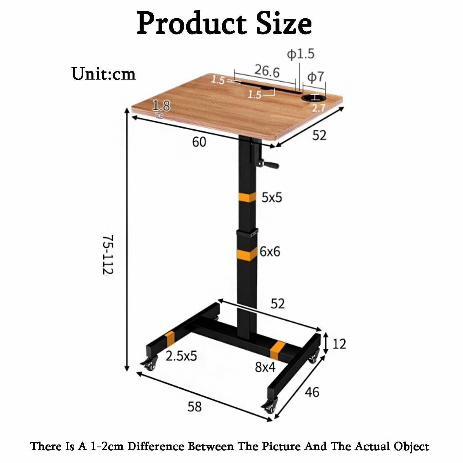 Напольная подставка для ноутбука, передвижной компьютерный столик, регулируемая стальная подставка, для офиса, дома, улицы с слотом для карт, фото №2