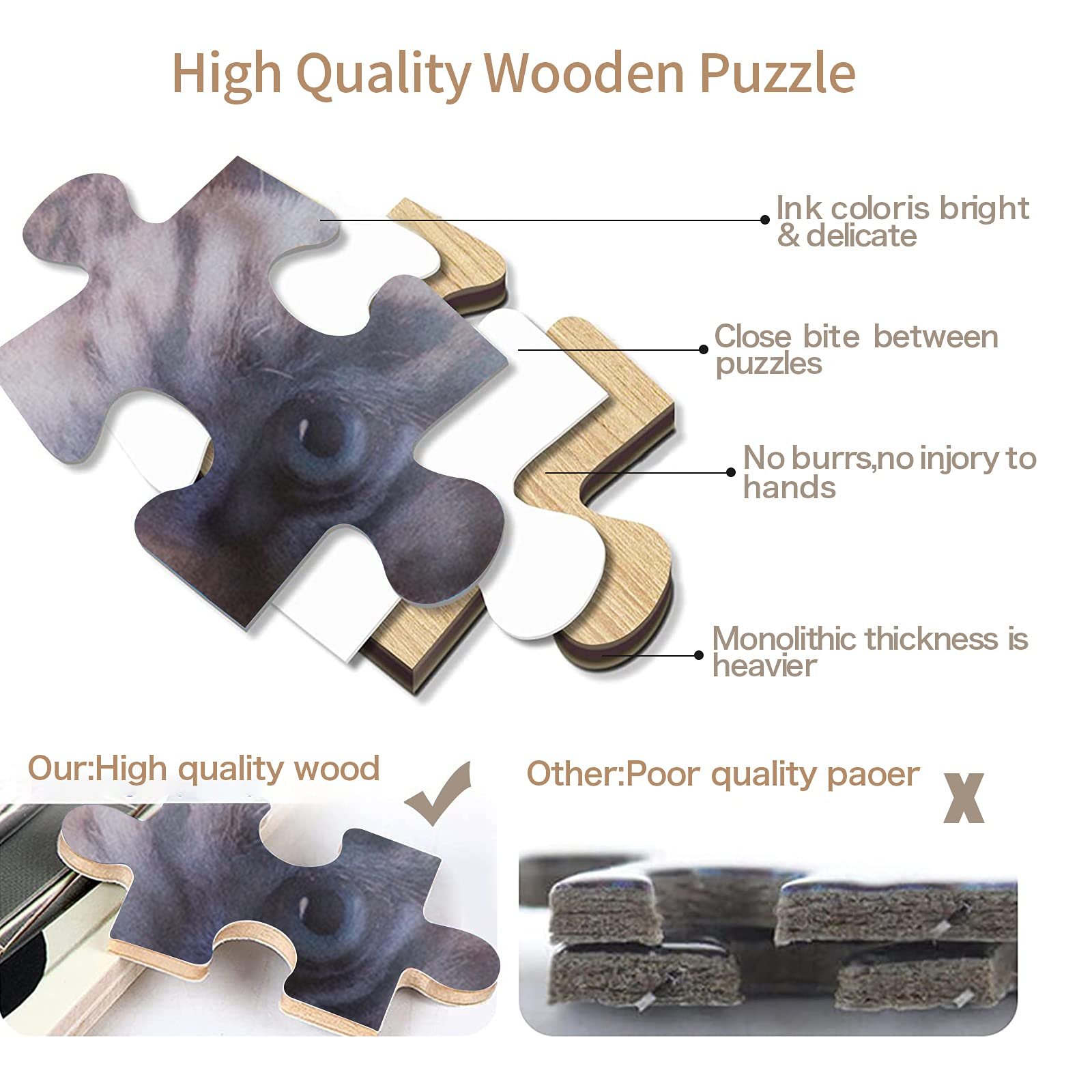 Пазл 1000 деталей Cat & Tiger DIY, фото №6 Пазл 1000 деталей Cat & Tiger DIY, фото №6