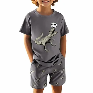 Комплект дитячої піжами з короткими рукавами для літа, для дому synthetic.ua - Фото 1