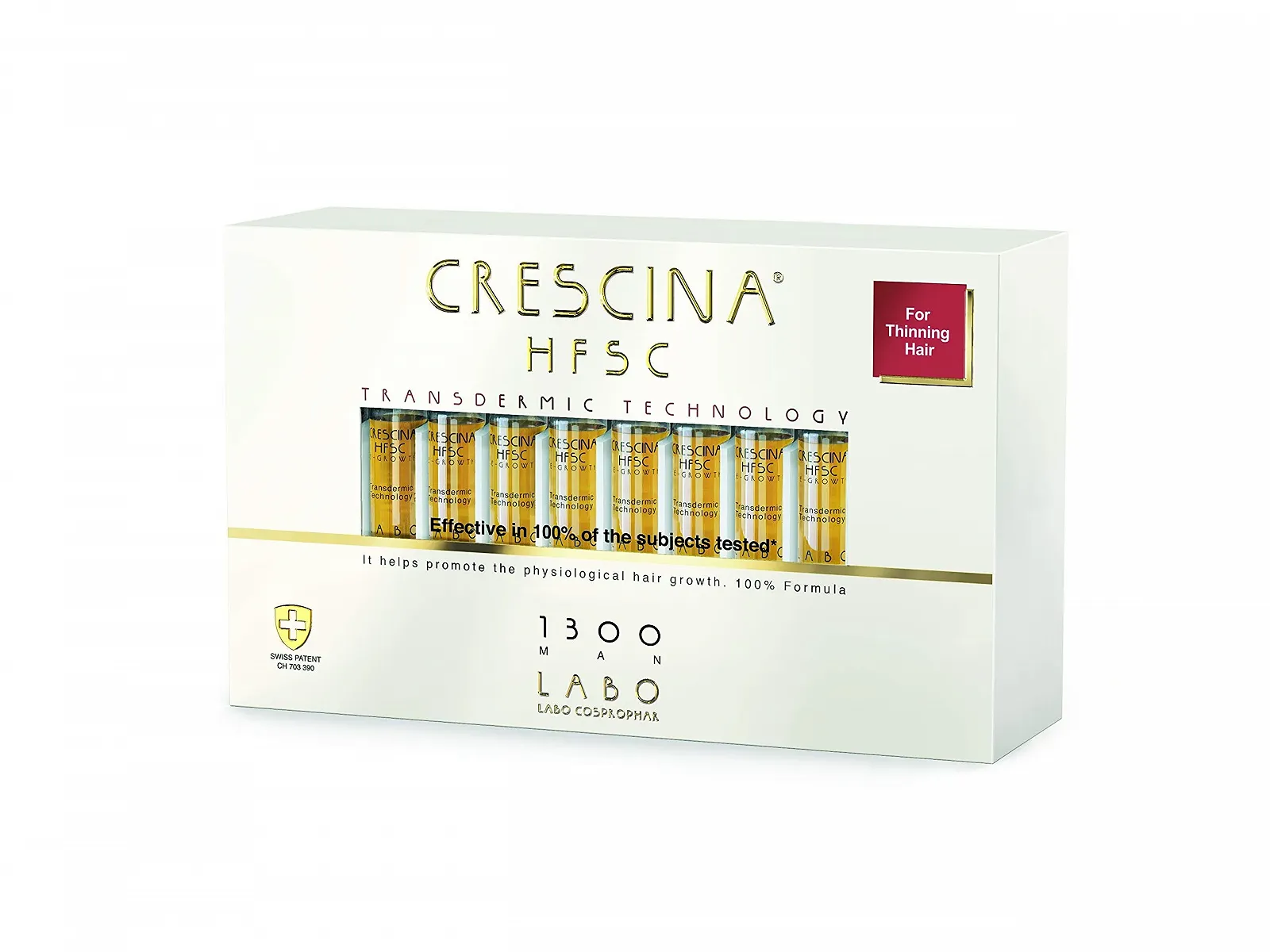 Фізіологічний ріст волосся Crescina HFSC Transdermic Technology 1300 Чоловічий, 20 ампул, фото №1