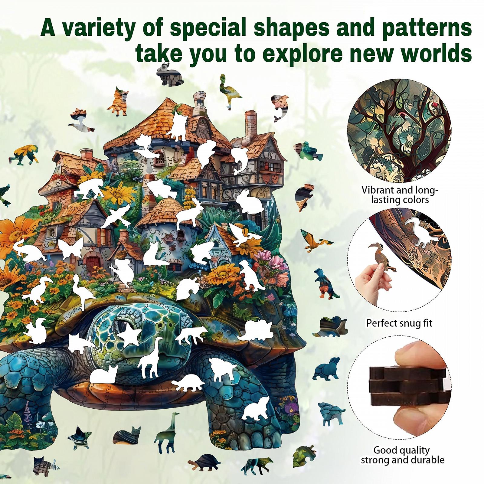 Деревянный пазл Черепаха 200 элементов, фото №3