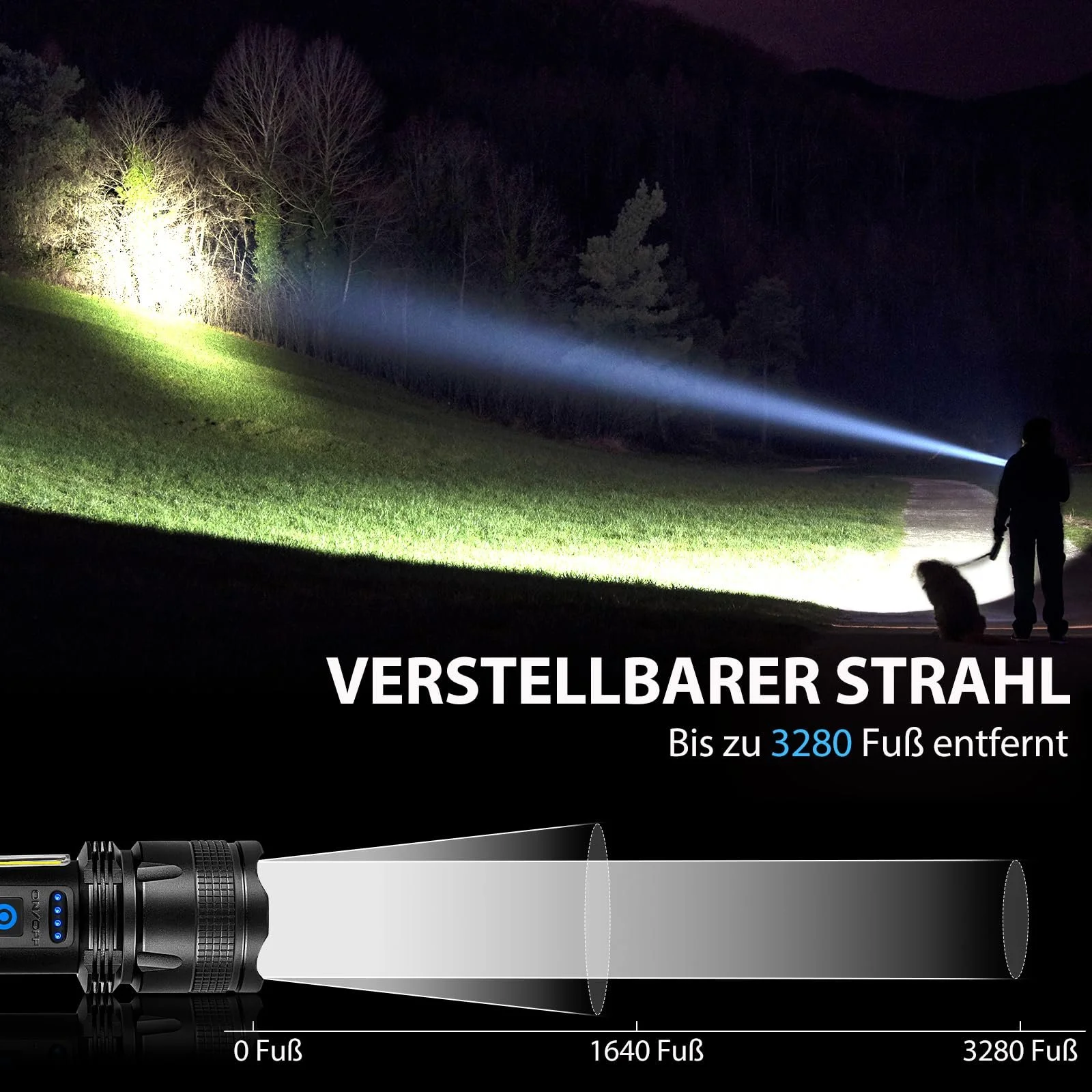 Светодиодный фонарик аккумуляторный ZEUSFIRE 100 000 люмен, фото №5 Светодиодный фонарик аккумуляторный ZEUSFIRE 100 000 люмен, фото №5