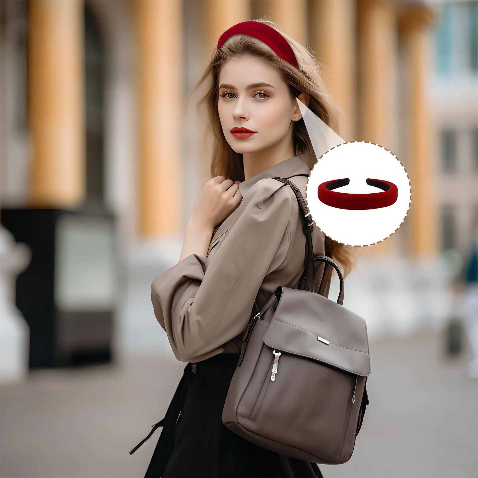 Набір оксамитових обручів на голову 3 шт, фото №6