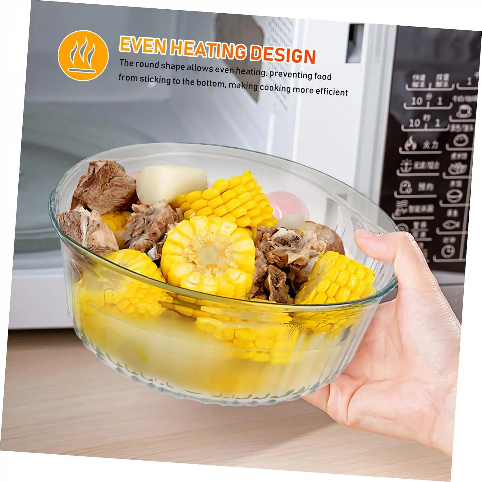 Форма для запікання Luxshiny Скляна Кругла з кришкою Боросилікатна Прозора, фото №7